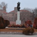 To do things in Belgrade - The Monument to France surrounded by manicured trees and gardens at Kalemegdan Park at Belgrade Fortress in Belgrade, Serbia.