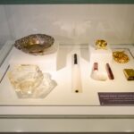 Display case showcasing the personal belongings of Mustafa Kemal Atatürk at the Atatürk Museum in Thessaloniki.